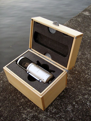 Mikrofonkiste ge&ouml;ffnet mit Mikrofon innenliegend