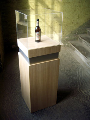 weitere Ansicht auf Ausstellungsvitrine von schr&auml;g oben