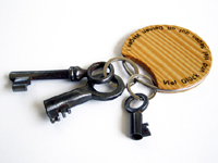 Schl&uuml;sselanh&auml;nger "Auf all Deinen Wegen", Holz, Rund